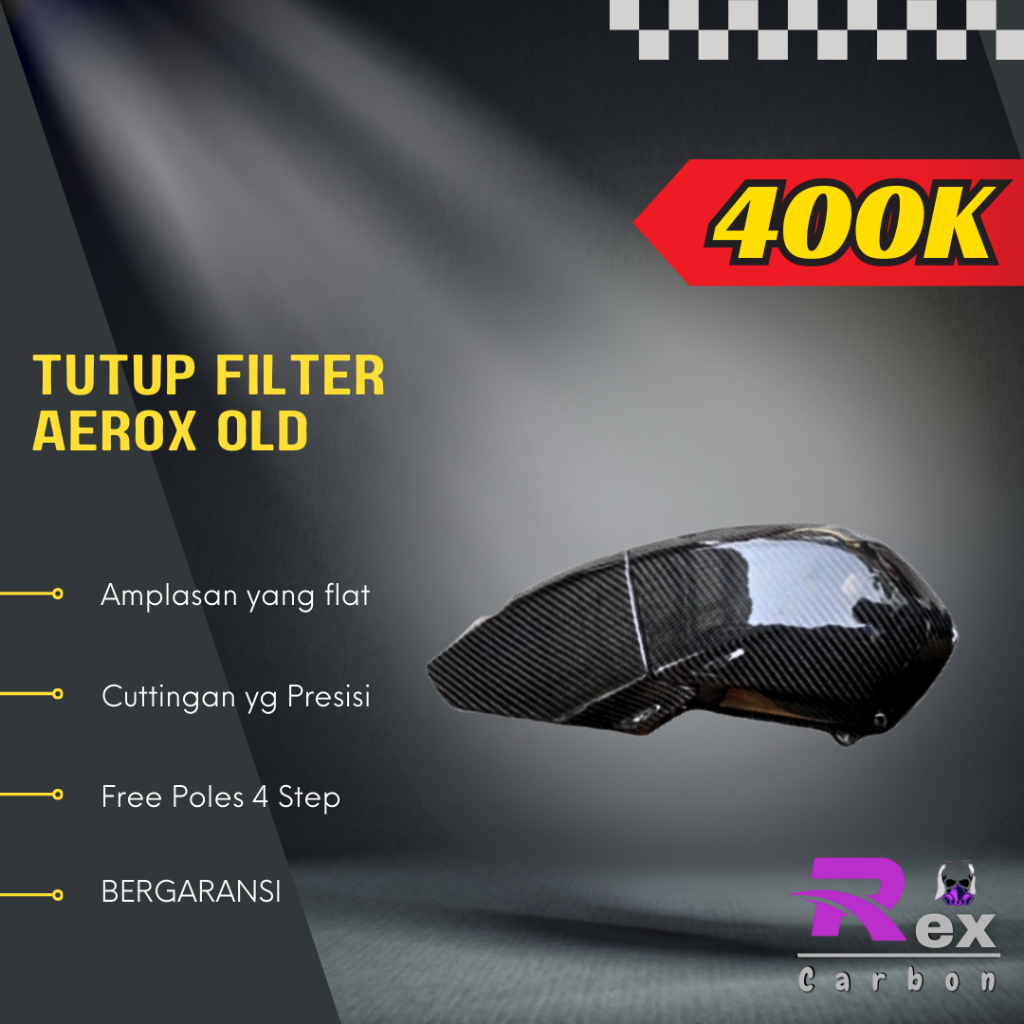 Tutup filter aerox old carbon kevlar / karbon fiber