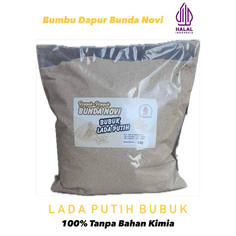 

Lada Putih Bubuk Rempah 1kg Asli 100% Tanpa Bahan Kimia