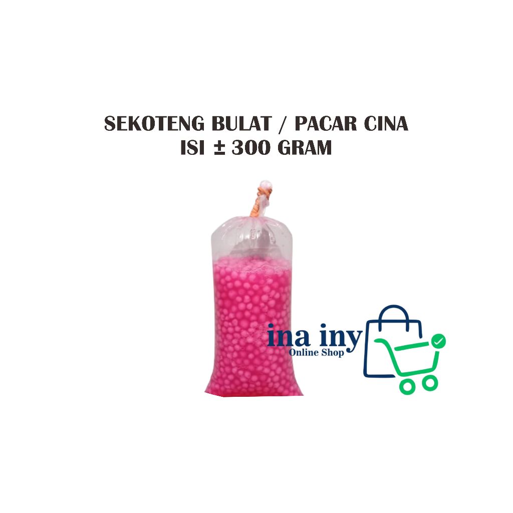 

Sekoteng / Pacar Cina / Sagu Mutiara / Sakoteng Warna Pink Isi ± 300 gram