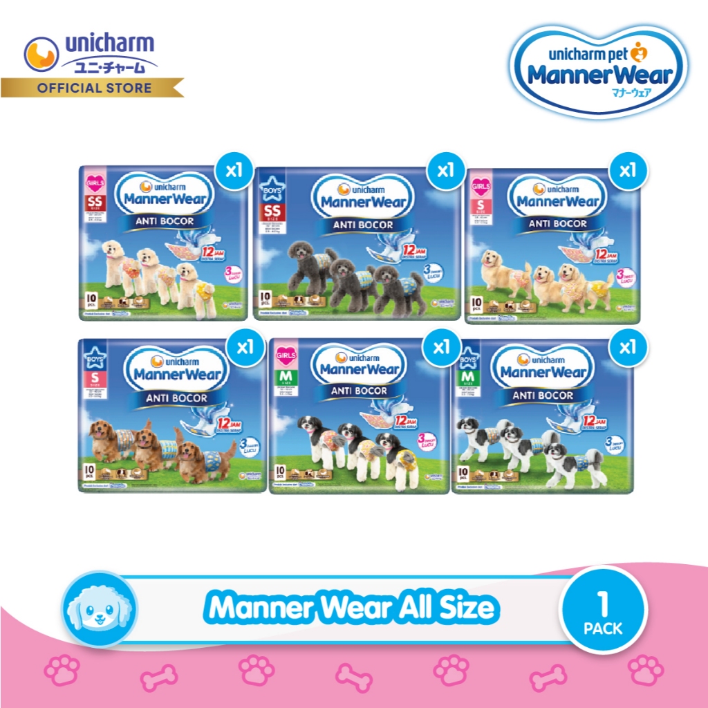 Manner Wear Boy & Girl All Size - Popok Anjing 1 Pack Unicharm Pet
