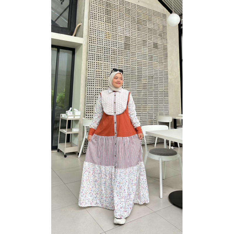 Gamis NAGITA by GIHAZA || dress gamis katun jepang kombinasi katbol muslim butik wanita