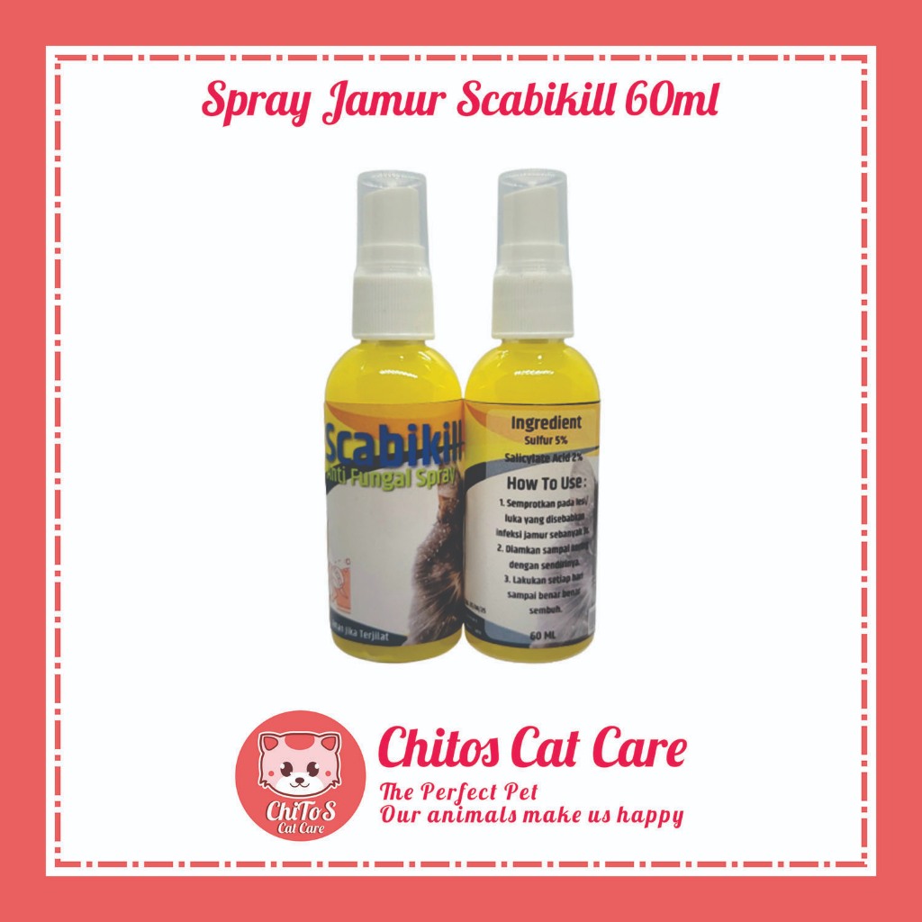 OBAT JAMUR KUCING SPRAY SCABIKILL SPRAY OBAT ANTI JAMUR DAN SCABIES KUCING FRAZZKILL SPRAY JAMUR & S