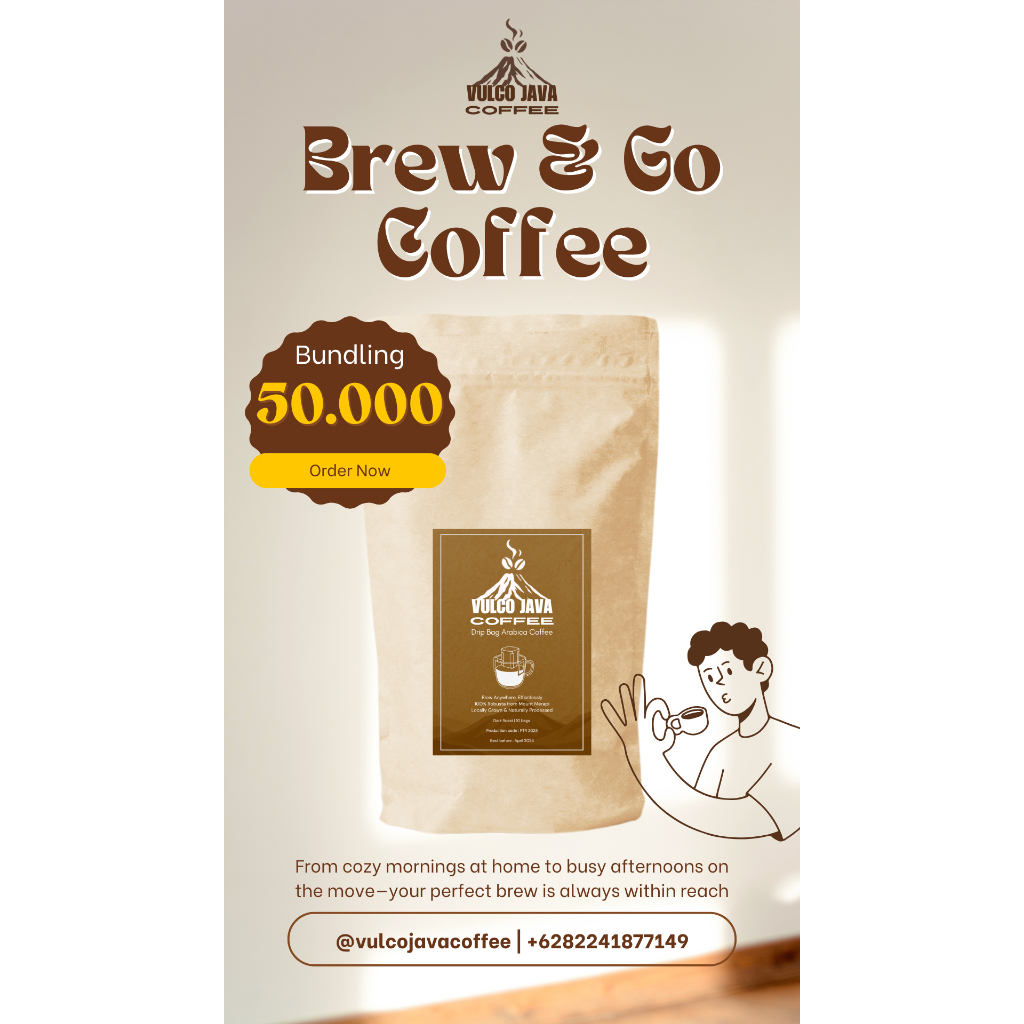 

Paket Bundle Brew & Go Arabica dan Robusta Vulco Java Coffee Kopi Easy Drink Filter Drip Bag