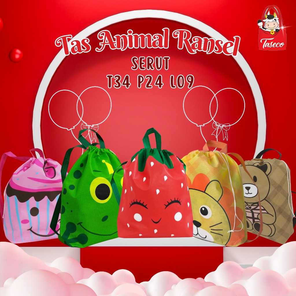 

JUAL Tas Souvenir Ulang Tahun Anak Lucu | Ransel Goodie Bag Ultah | Ransel Serut Tas Bingkisan Ulang Tahun 34x24x09 - Bisa Custom Nama