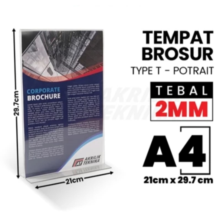 

Tempat Brosur Akrilik A4 2mm / Akrilik Tent Card Tent Holder / Acrylic Qris Barcode - Tipe T