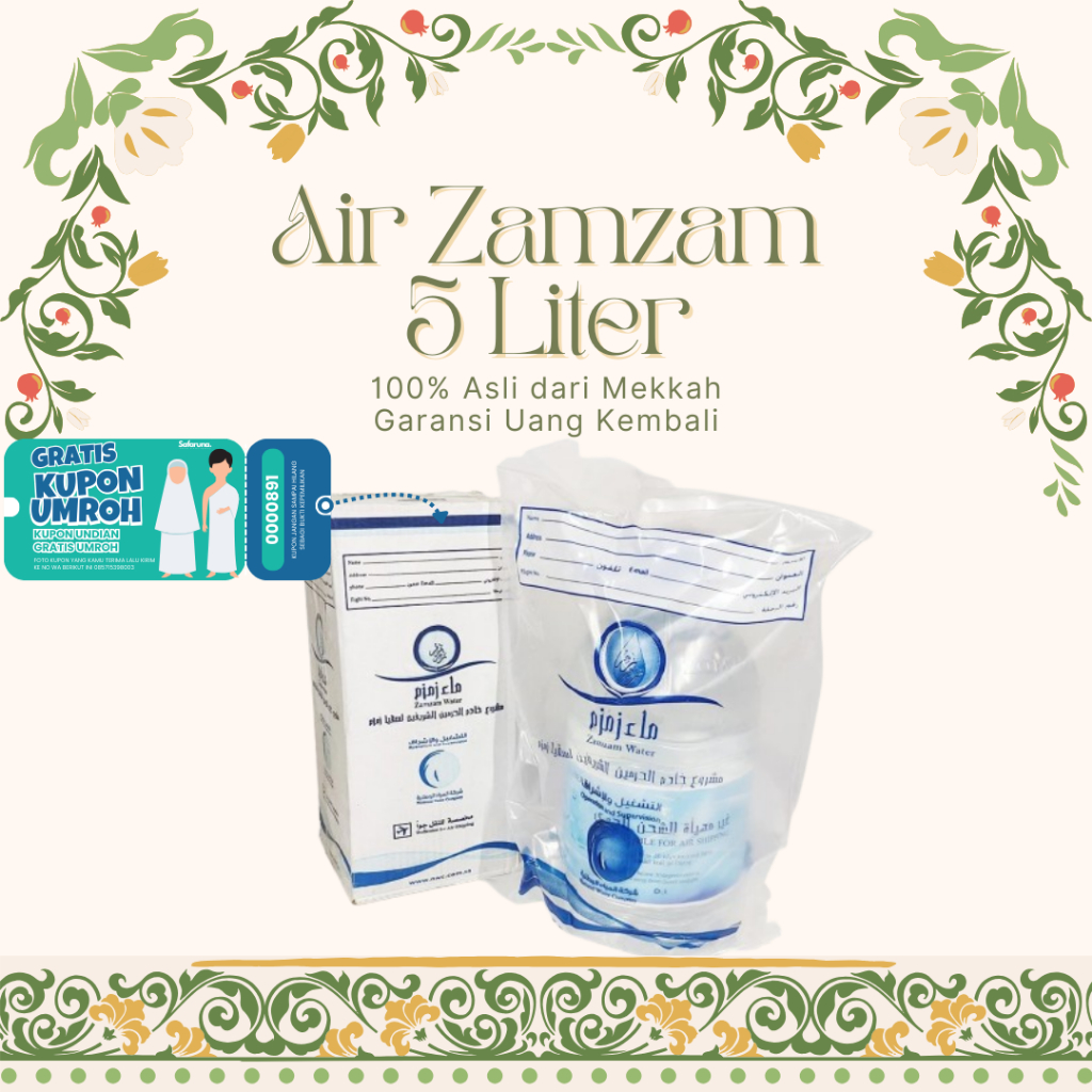 

[ZAMZAM ASLI] Air Zam Zam Original 5 Liter - HALAL & MURNI