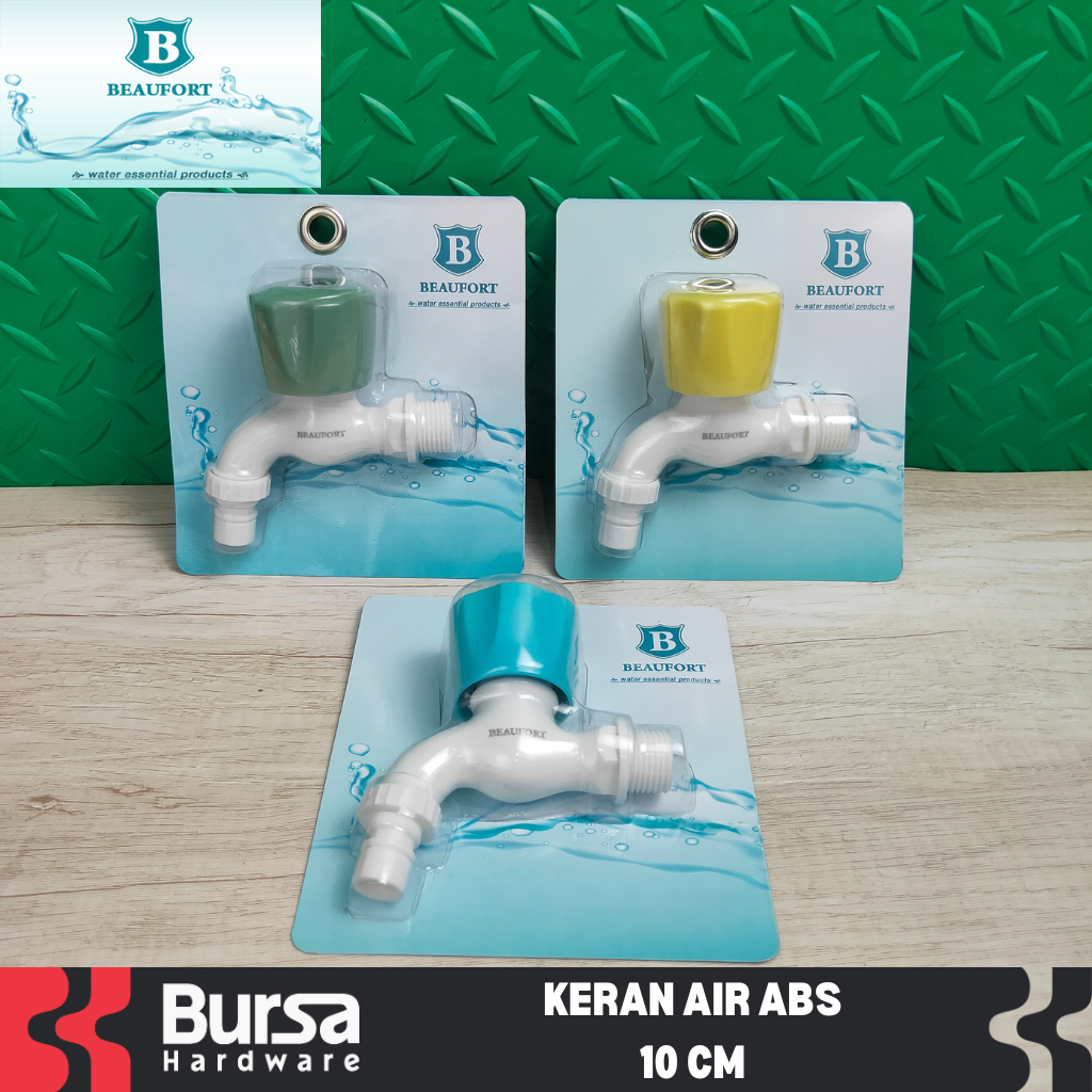 Kran Air Tembok Bak Mandi Plastik ABS Bulat Keran Taman Beaufort