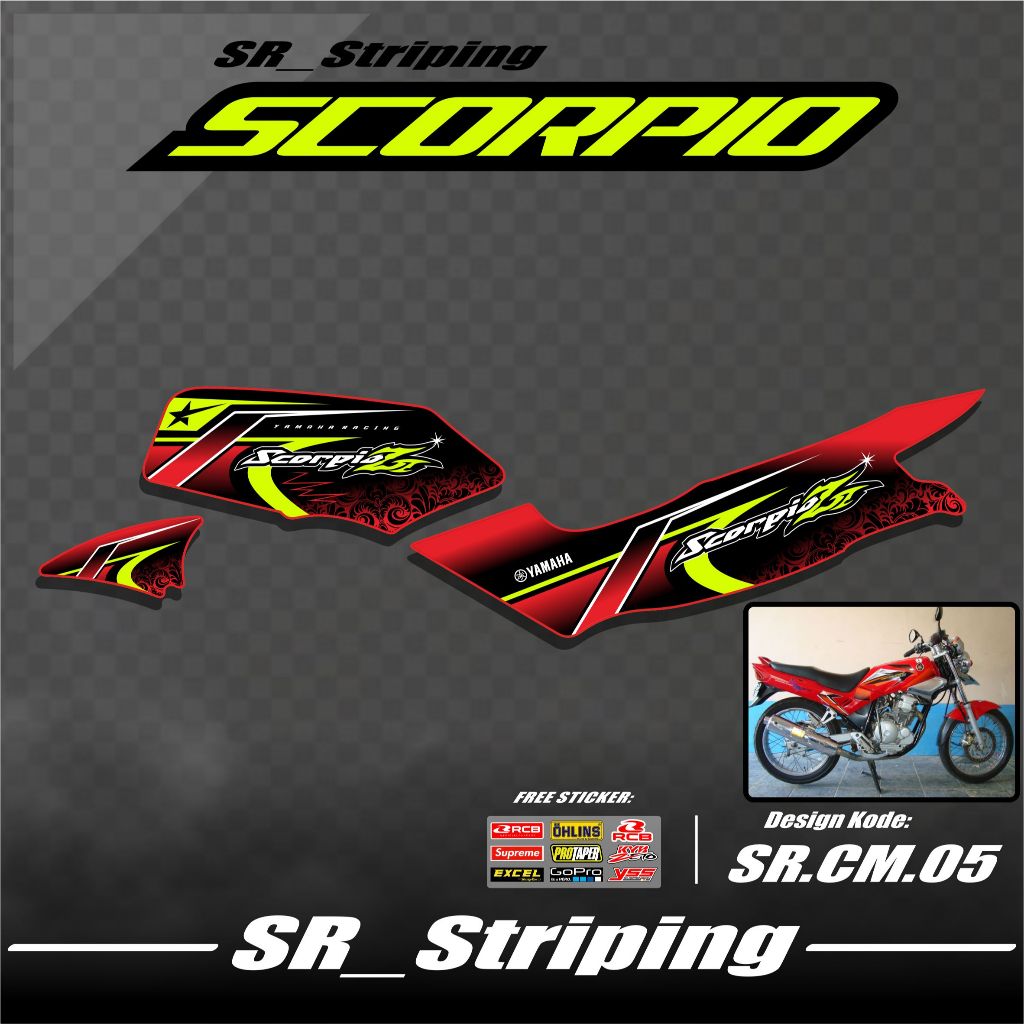 Striping Scorpio Steko / Variasi Scorpio Steko / Scorpio Steko / Stiker Scorpio Lama ( Elegan ) Stri