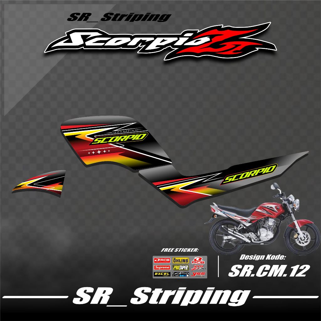 Striping Scorpio Z Stiker Scorpio Z Variasi Scorpio Z Sticker Setiker Stiker List Variasi Motor Yama