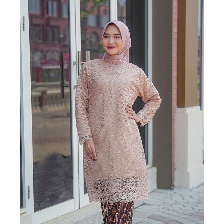 KEBAYA BROKAT TUNIK MODERN / ATASAN TUNIK BRUKAT MUSLIM / COD KEBAYA BRUKAT JUMBO / KEBAYA WISUDA WA