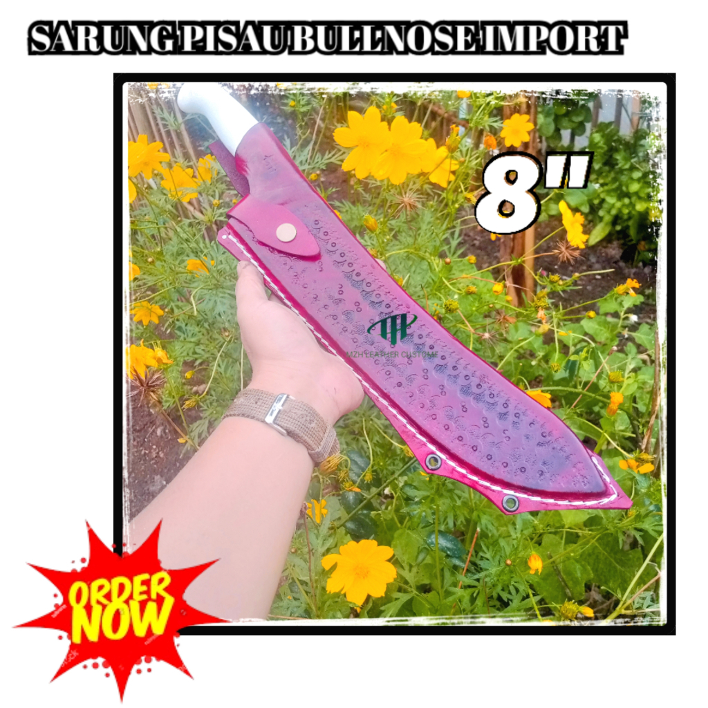 sarung pisau tramontina  bullnose 20 cm 8'' kulit asli premium