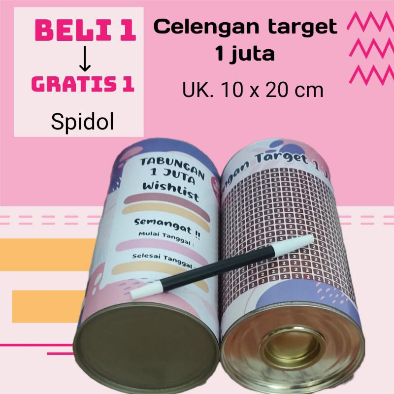 Celengan Target JUMBO target 1 juta get 2 k celengan buka tutup permanen