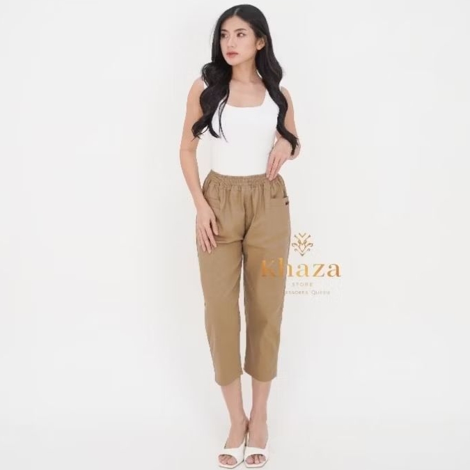 Celana Wanita Unicloo Korean Pants 7/8 Celana Wanita Korea Style Bahan Twill Combed Premium Stretch 
