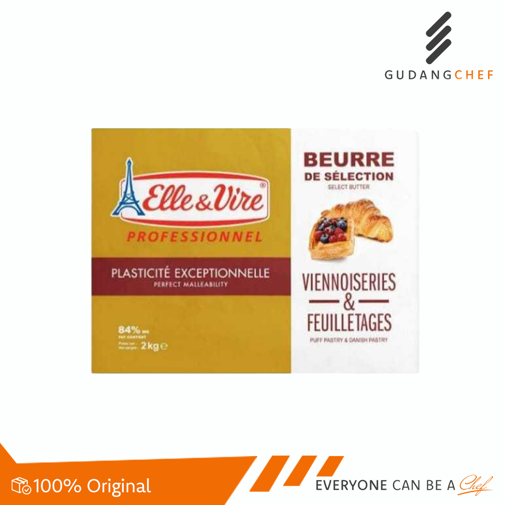 

Elle & Vire Butter Sheet 84% Fat Extra Dry 2kg - Butter untuk Pastry Croissant