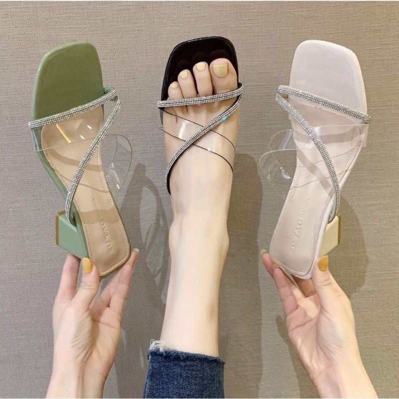 Sandal hak tahu aluna/ sandal hak tahu 5cm