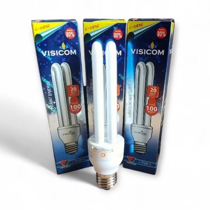 Lampu lilin/jari/plc, Visicom 2U, 9,11,12,13,20watt cahaya putih & warm white super terang