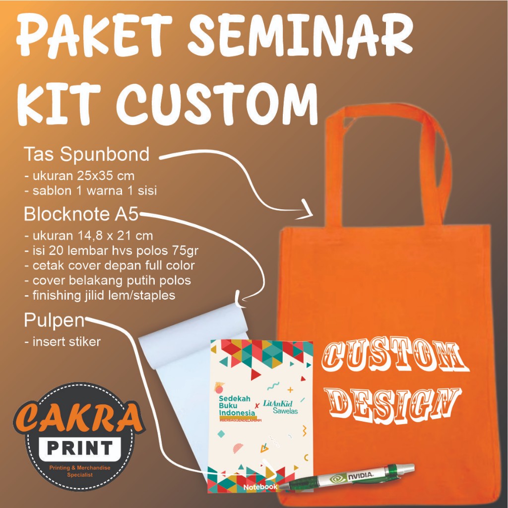 

Paket Seminar Meeting Kit Menarik Custom Logo Murah