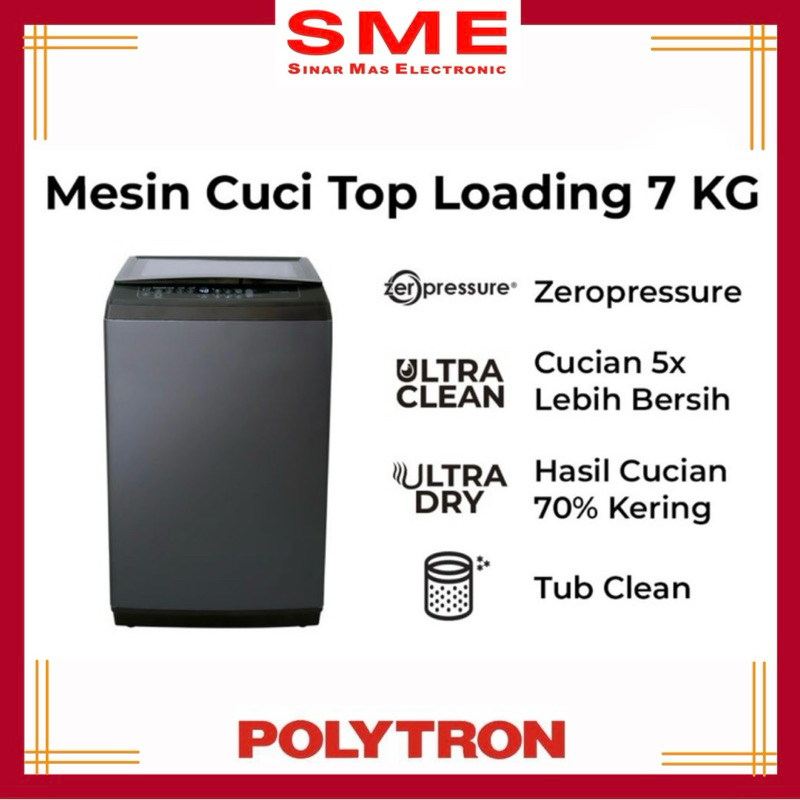 Mesin Cuci 1 Tabung POLYTRON 7 KG