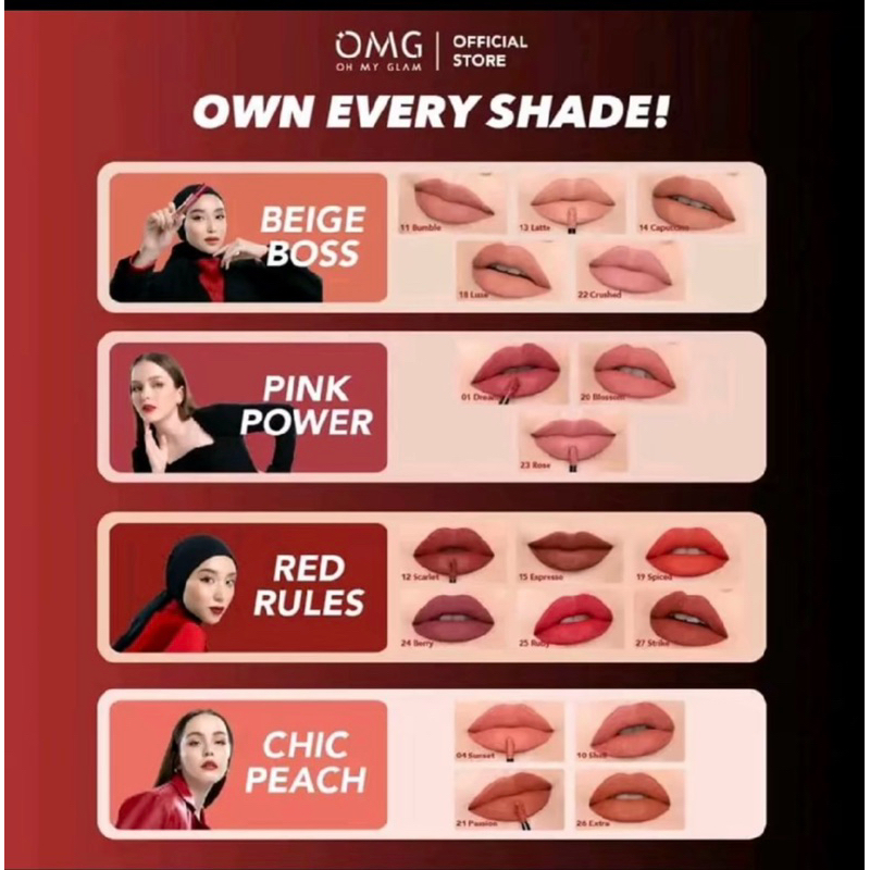 PROMO OMG LIP CREAM NO 11.12.13.14.15