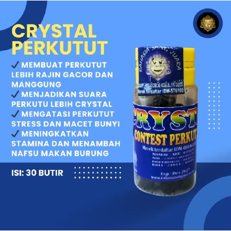 CRYSTAL PERKUTUT PIL PERKUTUT CRYSTAL UNTUK GANTANGAN  PIL PERKUTUT  GACOR RSJ