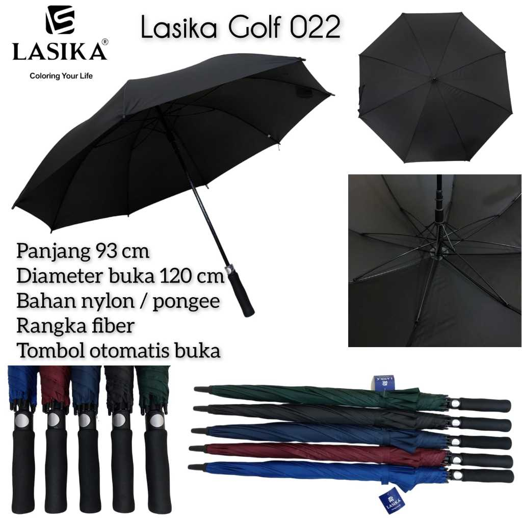 [new] payung golf otomatis lasika 022 rangka fiber