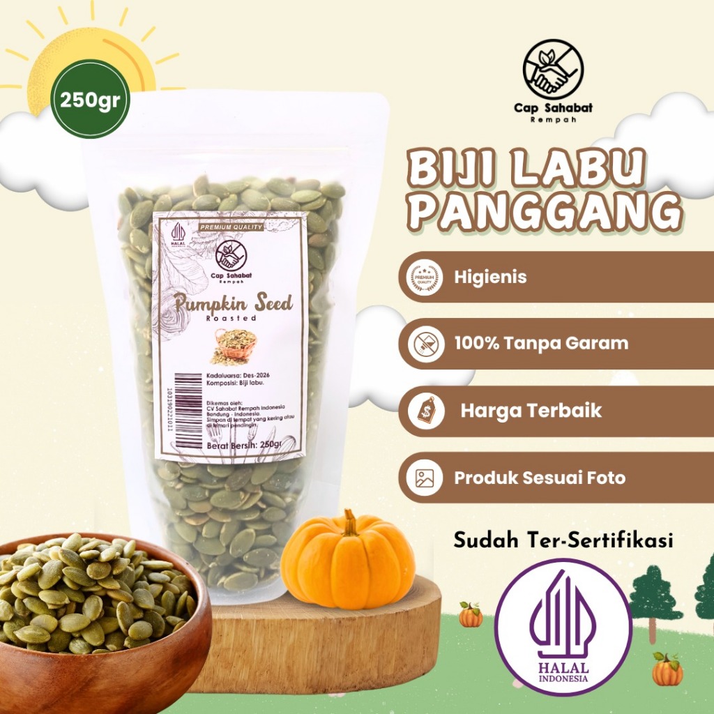 

250gr Biji Labu Panggang / Roasted Pumpkin Seed / Rempah / JSR 100% PREMIUM QUALITY