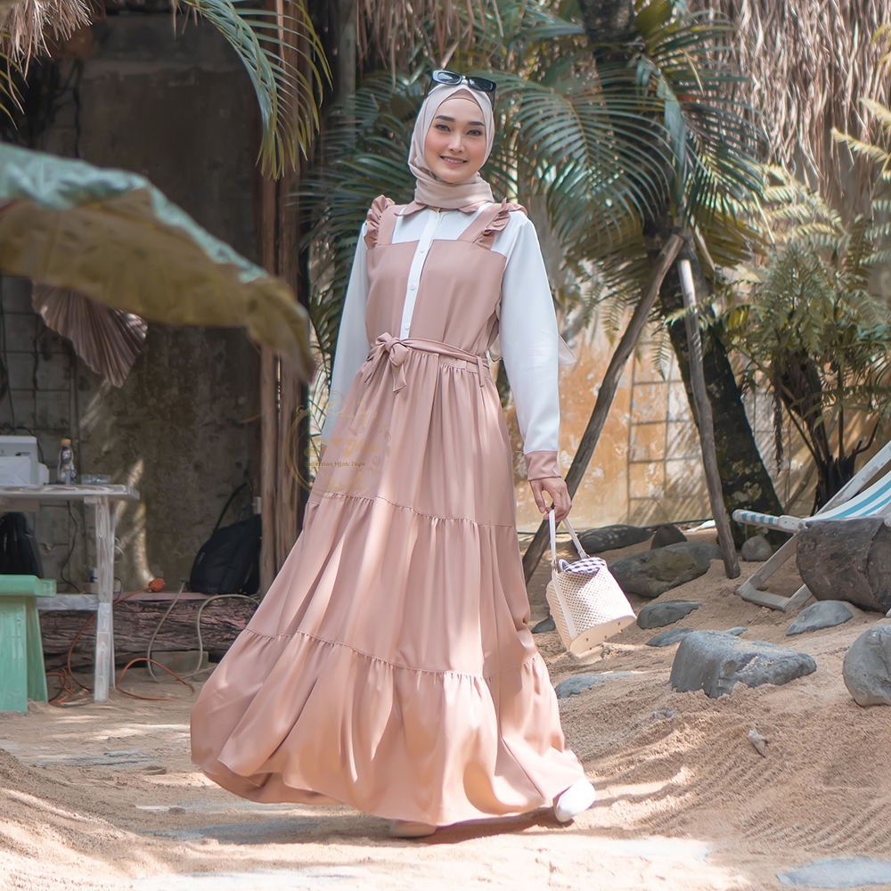 Silvana Dress Baju Gamis Daily Wanita Korean Style Size XS S M L XL Jumbo OOTD Casual Outfit Cantik