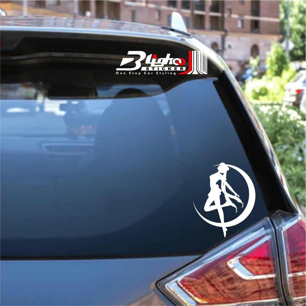 Blighoo - Stiker Kaca Mobil Sailor Moon 15cm Cutting Sticker Mobil Anime Keren Lucu Murah