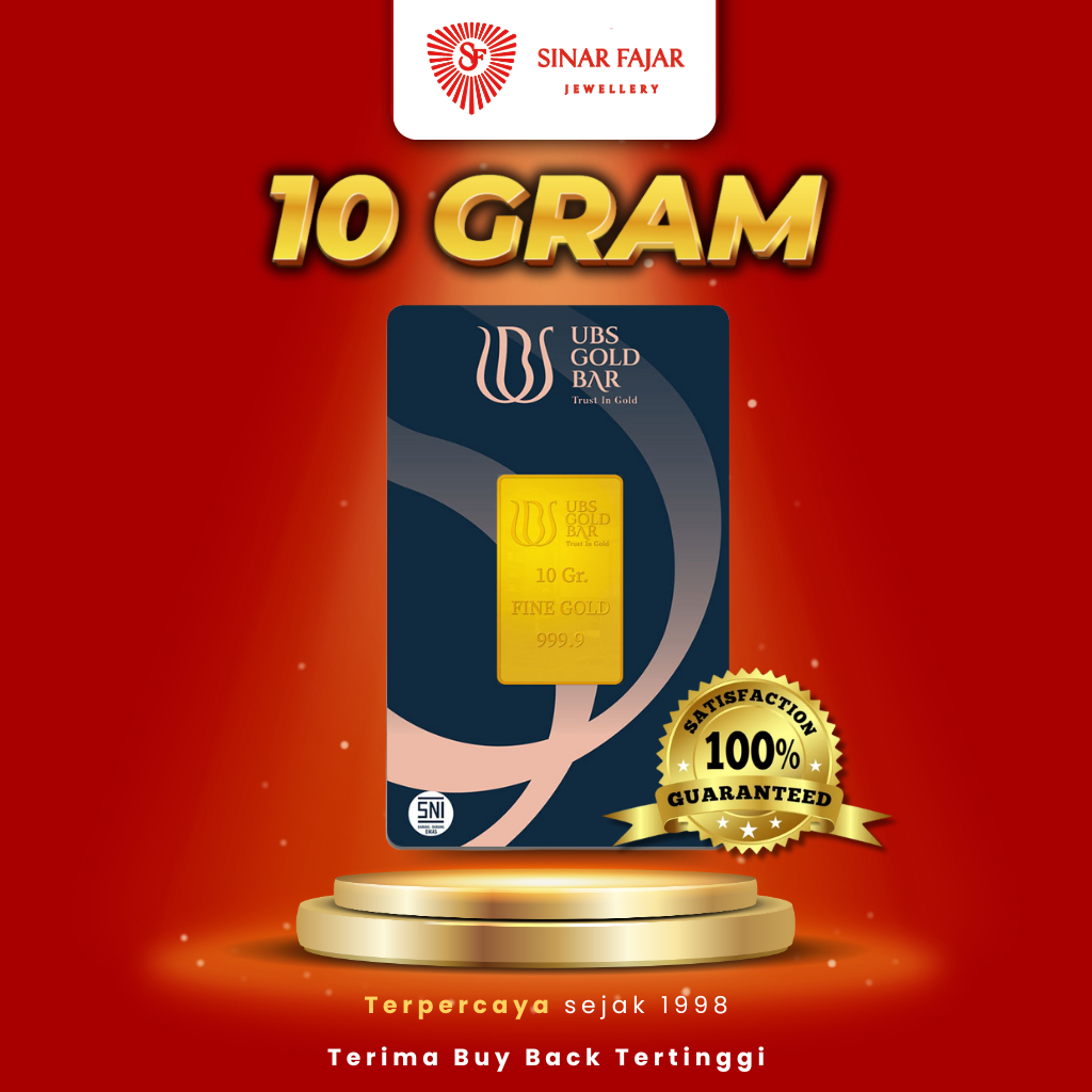 LOGAM MULIA UBS 10 GRAM KEMASAN TERBARU KADAR 99.99%
