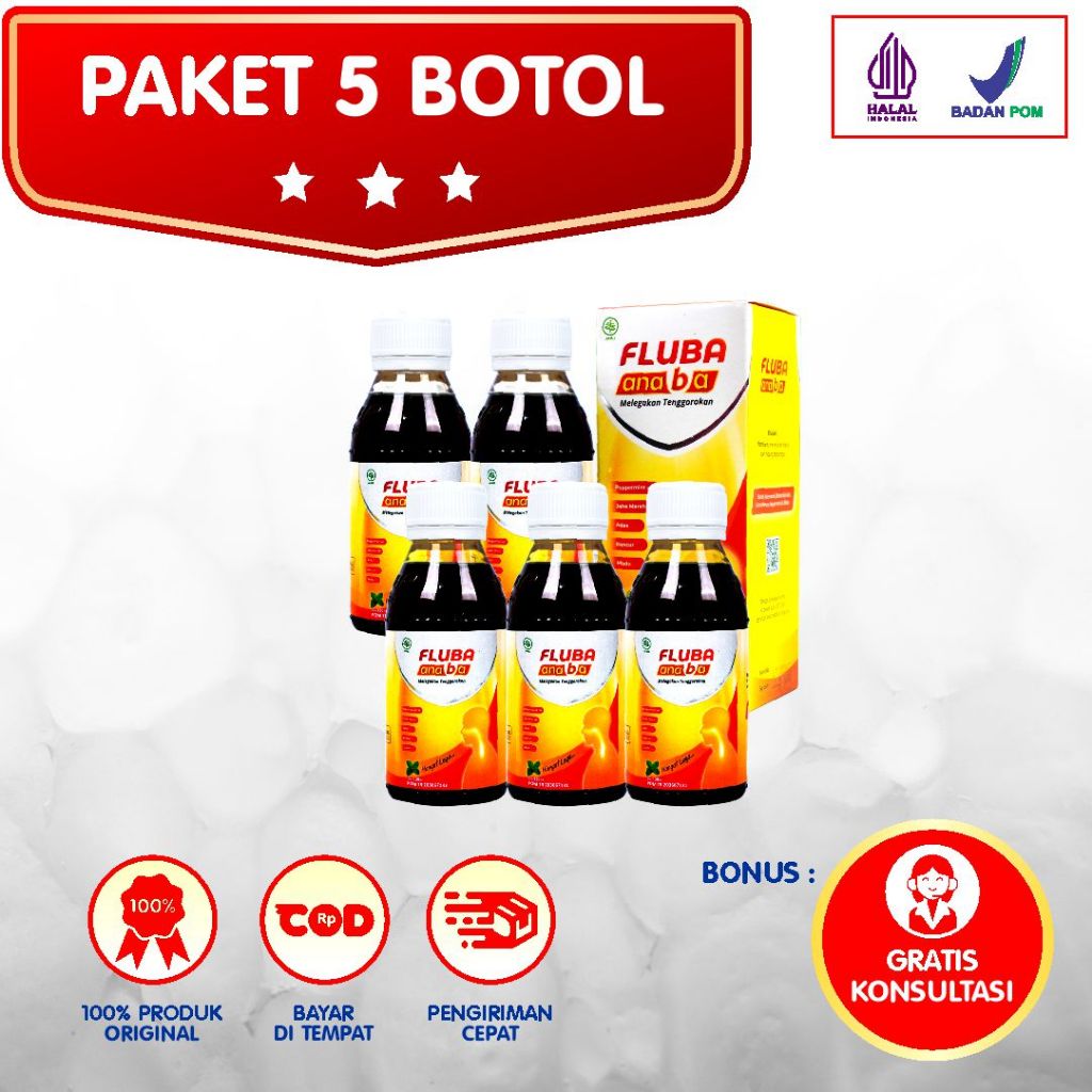 

Fluba Anaba 5 Botol - Meredakan Flu, Batuk dan Pilek pada Anak