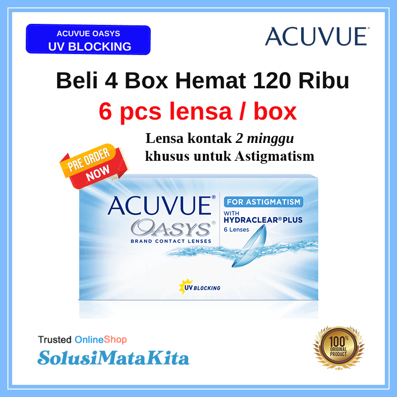 [Paket 4 Box] Softlens ACUVUE OASYS (2-Weeks) for Astigmatism with HydraClear Plus (6 pcs)