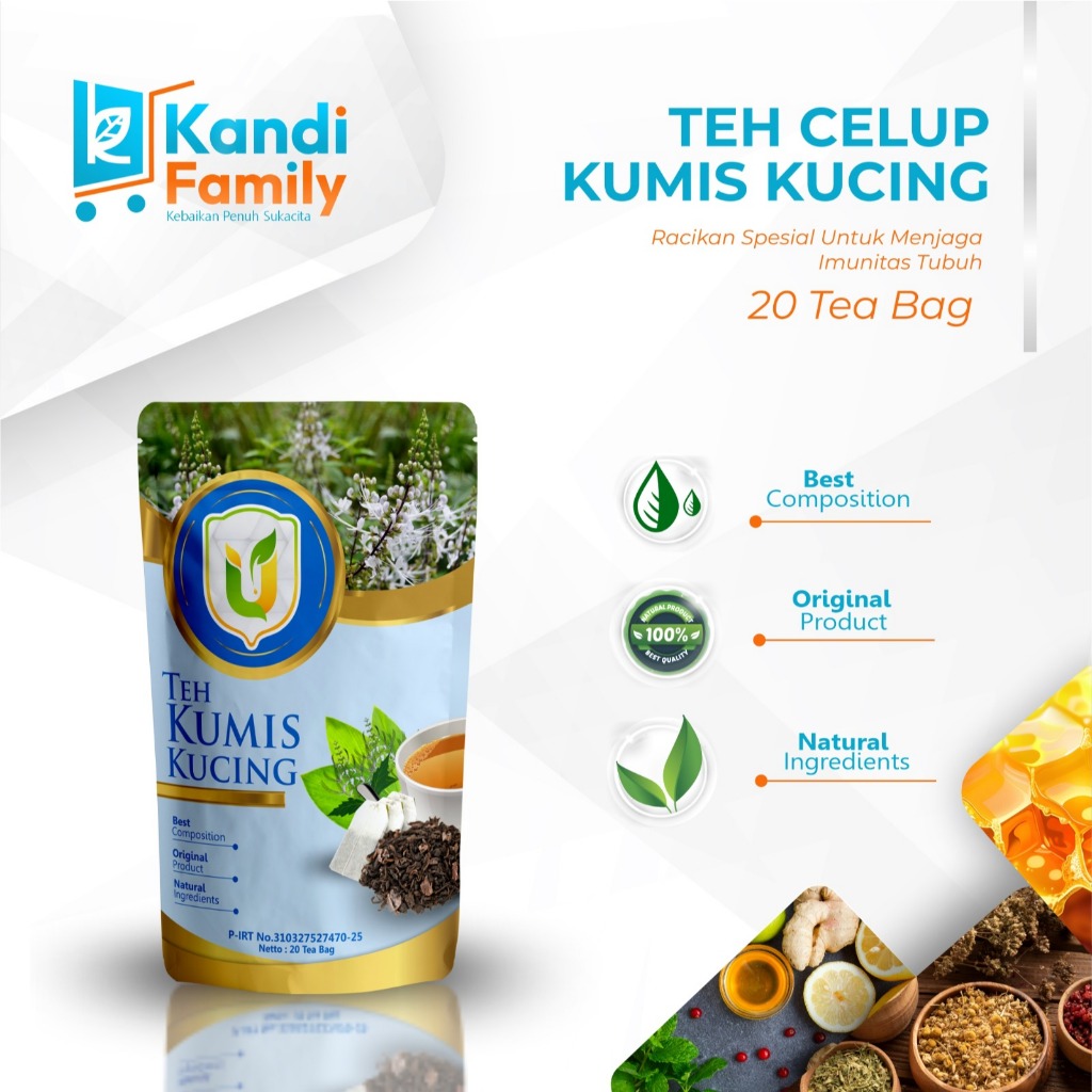 

Teh Herbal Celup Kumis Kucing Tradisional Premium Isi 20 Bag