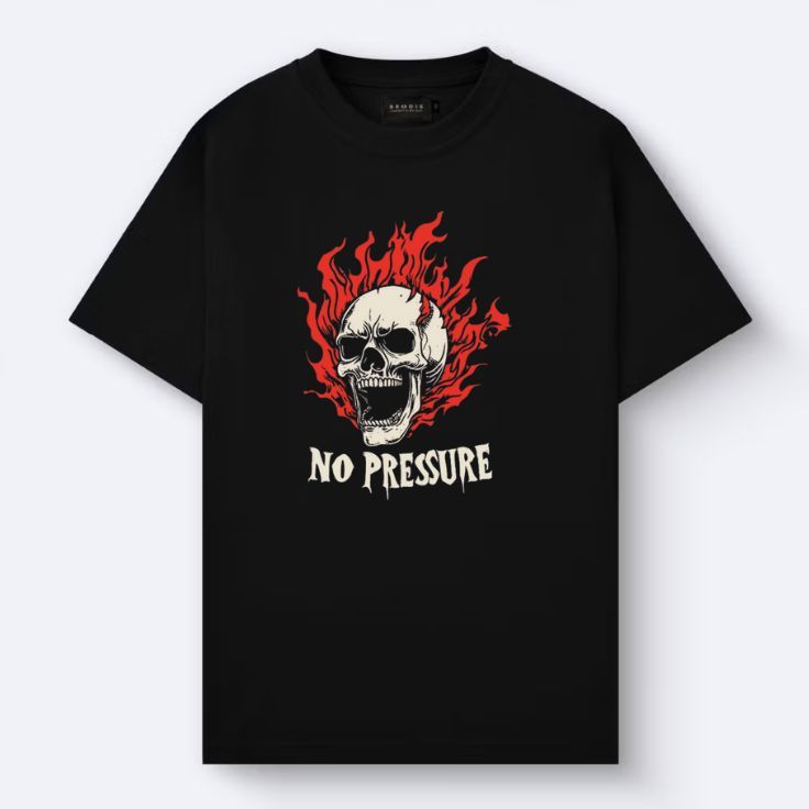 Arshanda official Store - Baju Kaos Distro Black NO PRESSURE Simple Unisex Lengan Pendek Cotton Comb