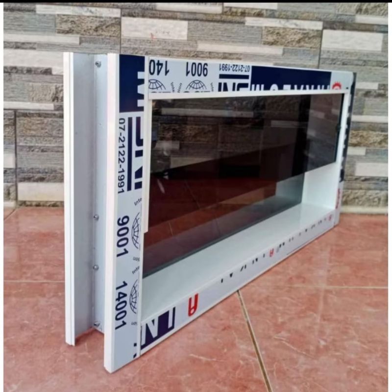 JENDELA ALUMINIUM  BOVEN KACA ZIGZAG BISA COSTUM UKURAN DAN WARNA (FREE PACKING KAYU)