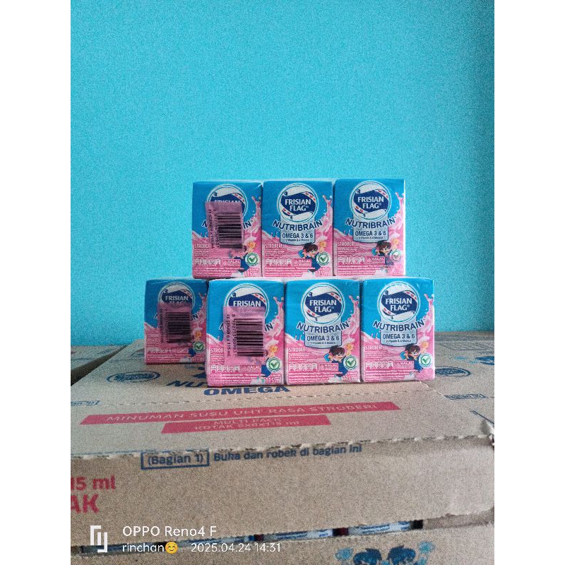 Frisian Flag omega susu UHT stroberi 115ml 1dus (36pcs)