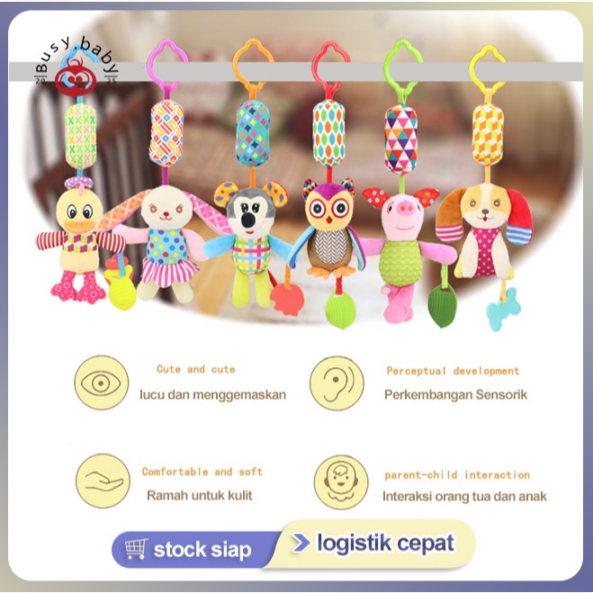 busy.baby Tempat tidur bayi menggantung mainan edukasi lonceng tempat tidur bayi Liontin mobil lonce