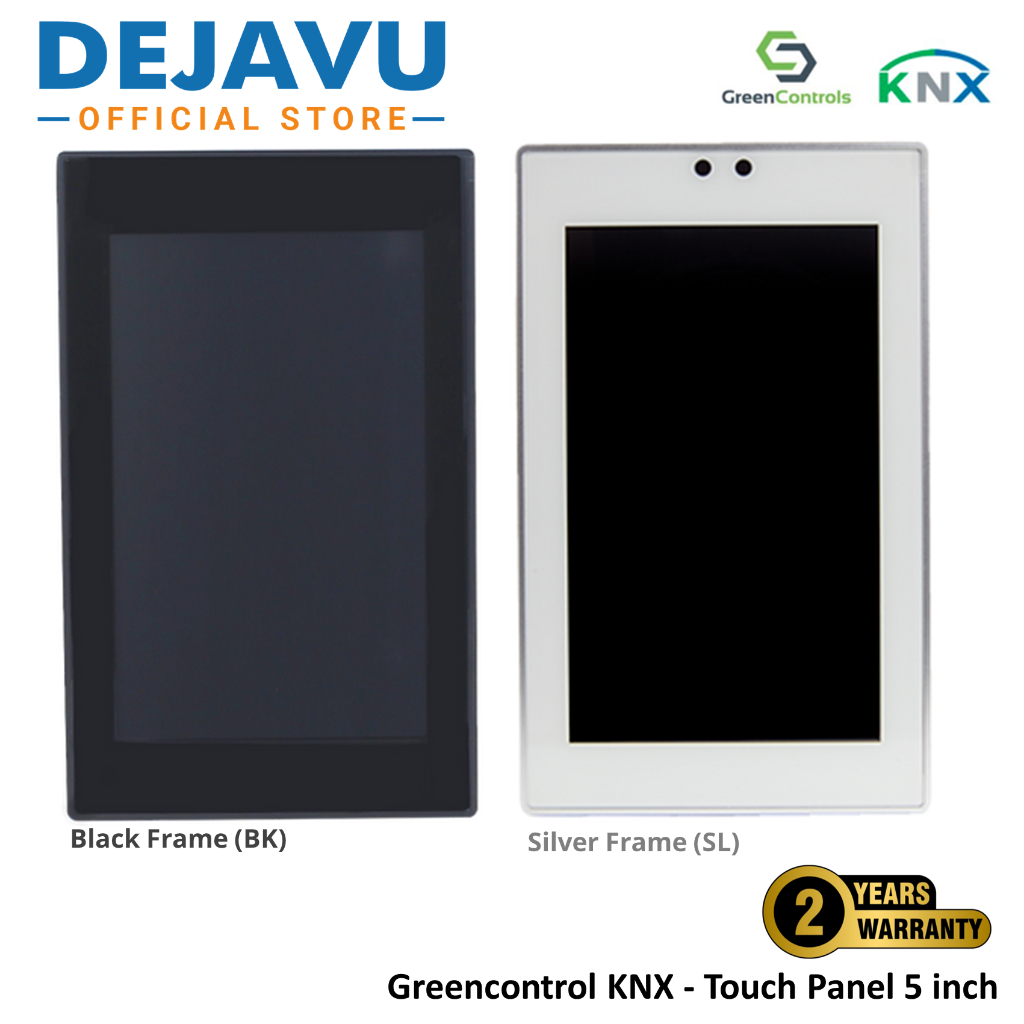 GreenControls KNX - Touch Panel 5 inch/5-Inch Touch Screen Panel (Black/White Frame) *Kode: GC09TP00