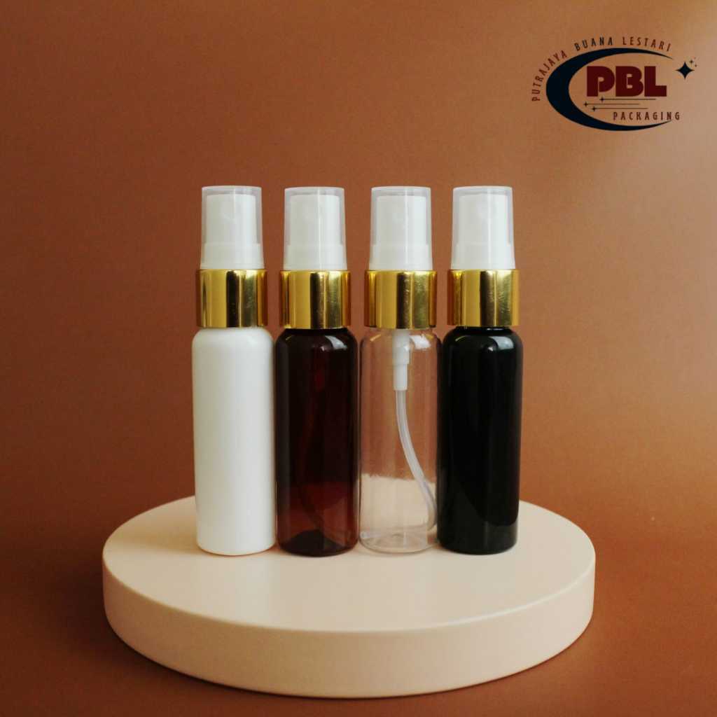 Botol Spray  30ml PET / Botol Face Mist Spray 30ml Tebal / Botol Plastik Spray 30ml Tutup Spray Gold