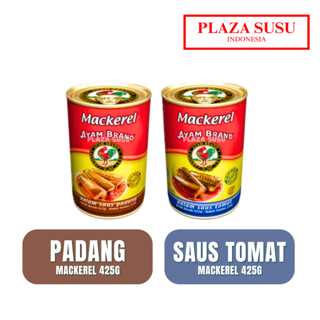 

IKAN MACKEREL KALENG 425G AYAM BRAND RASA SAUS PADANG/SAUS TOMAT