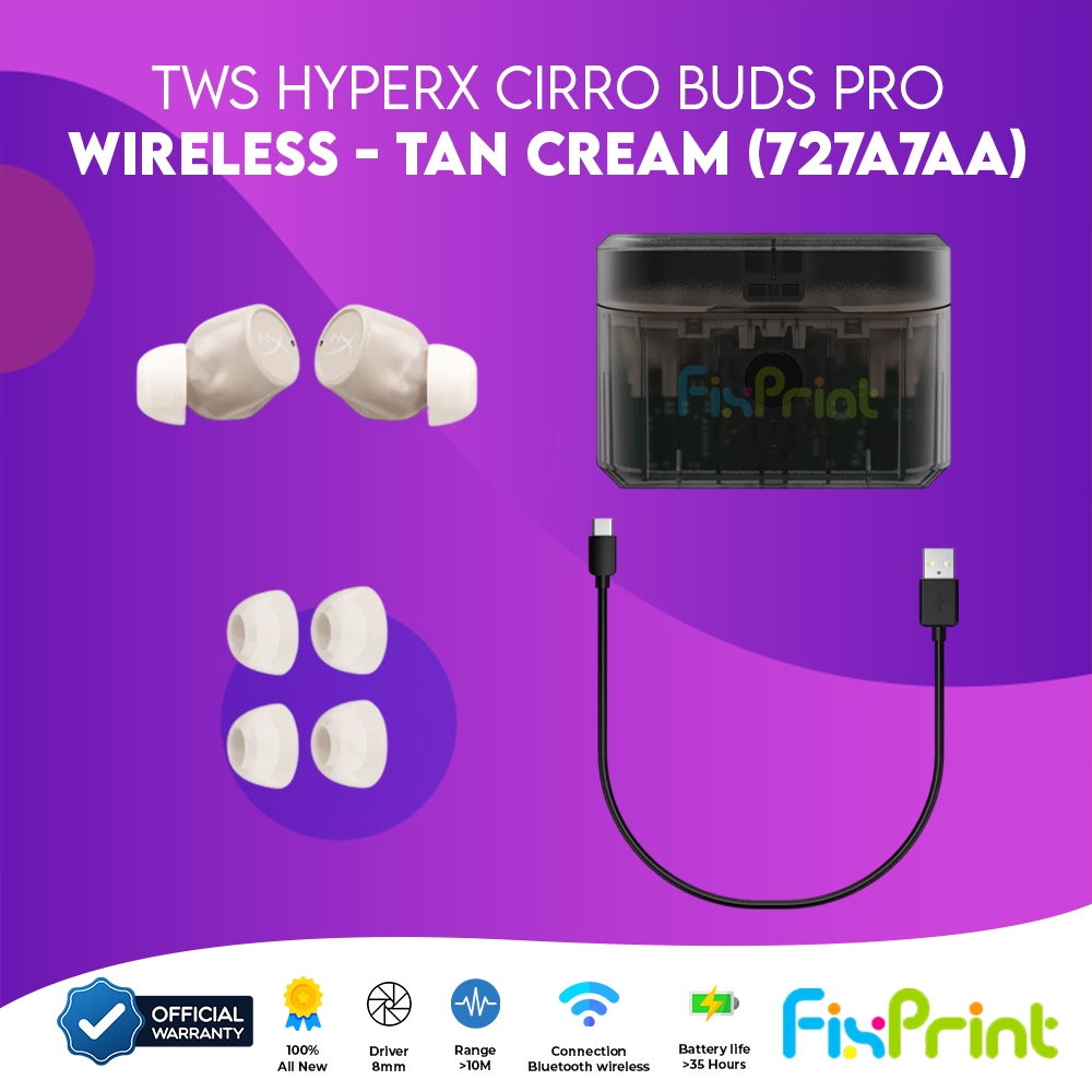Fixprint TWS HyperX Cirro Buds Pro True Wireless Gaming Earphone Headset Bergaransi New