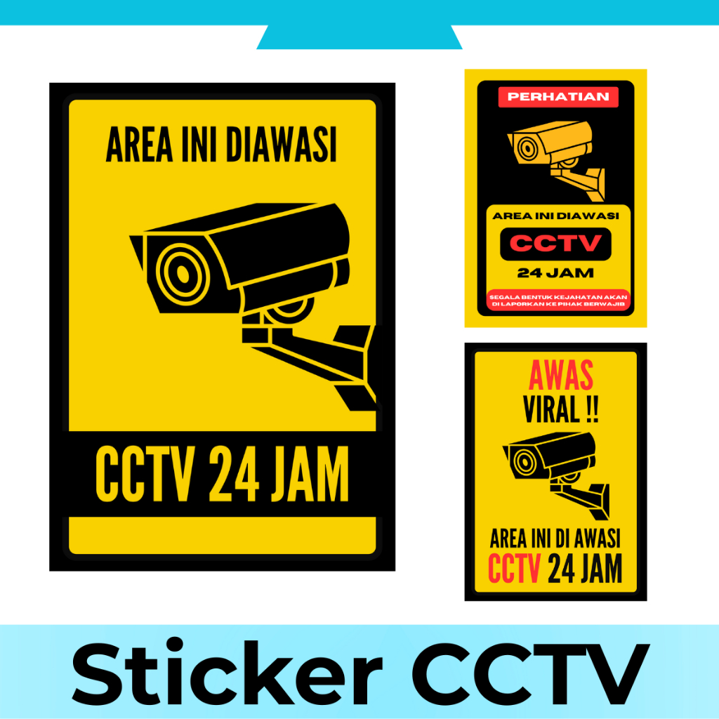 

Stiker Kamera CCTV 24 Jam / Sticker Sign Peringatan Kamera Pengawas - Ukuran Besar & Kecil