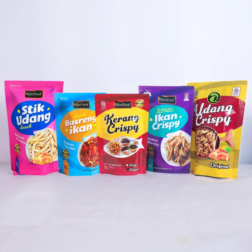 

RINI FOOD PAKET SULTAN (Udang crispy, ikan crispy, kerang crispy, stik udang, dan basreng ikan)