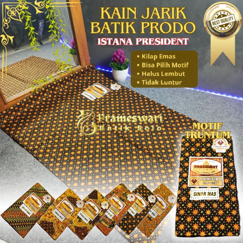 Kain Batik Jarik Solo Motif TRUNTUM Jarit Alusan Etnik Prada Premium Sewek H Santoso Prodo Kusuma