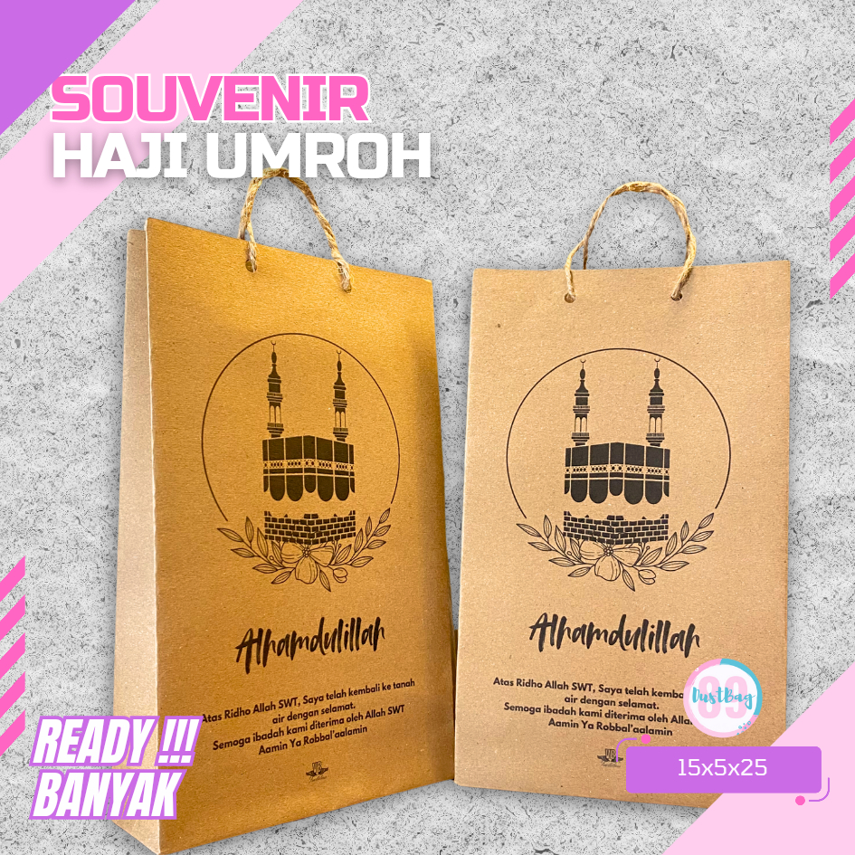 

TAS KERTAS TEMPAT OLEH-OLEH HAJI DAN UMROH MUAT JAJAN BOTOL KADO AIR ZAM-ZAM BINGKISAN HAMPERS PAPERBAG HAJI DAN UMROH 15X5X25