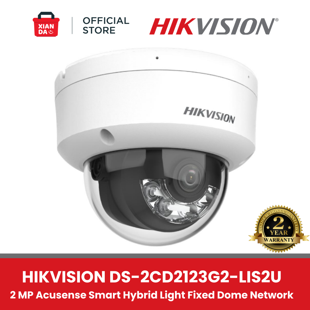 DS-2CD2123G2-LIS2U - HIKVISION IP 2MP ACUSENSE SMART HYBRID LIGHT FIXED DOME AUDIO NETWORK CAMERA 2 