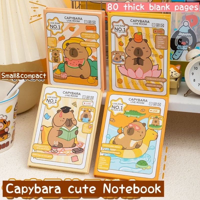 

Hardcover Notebook A7 Capybara / Buku tulis lucu / Diary book polos / Notepad kecil / buku tulis polos / compact notebook