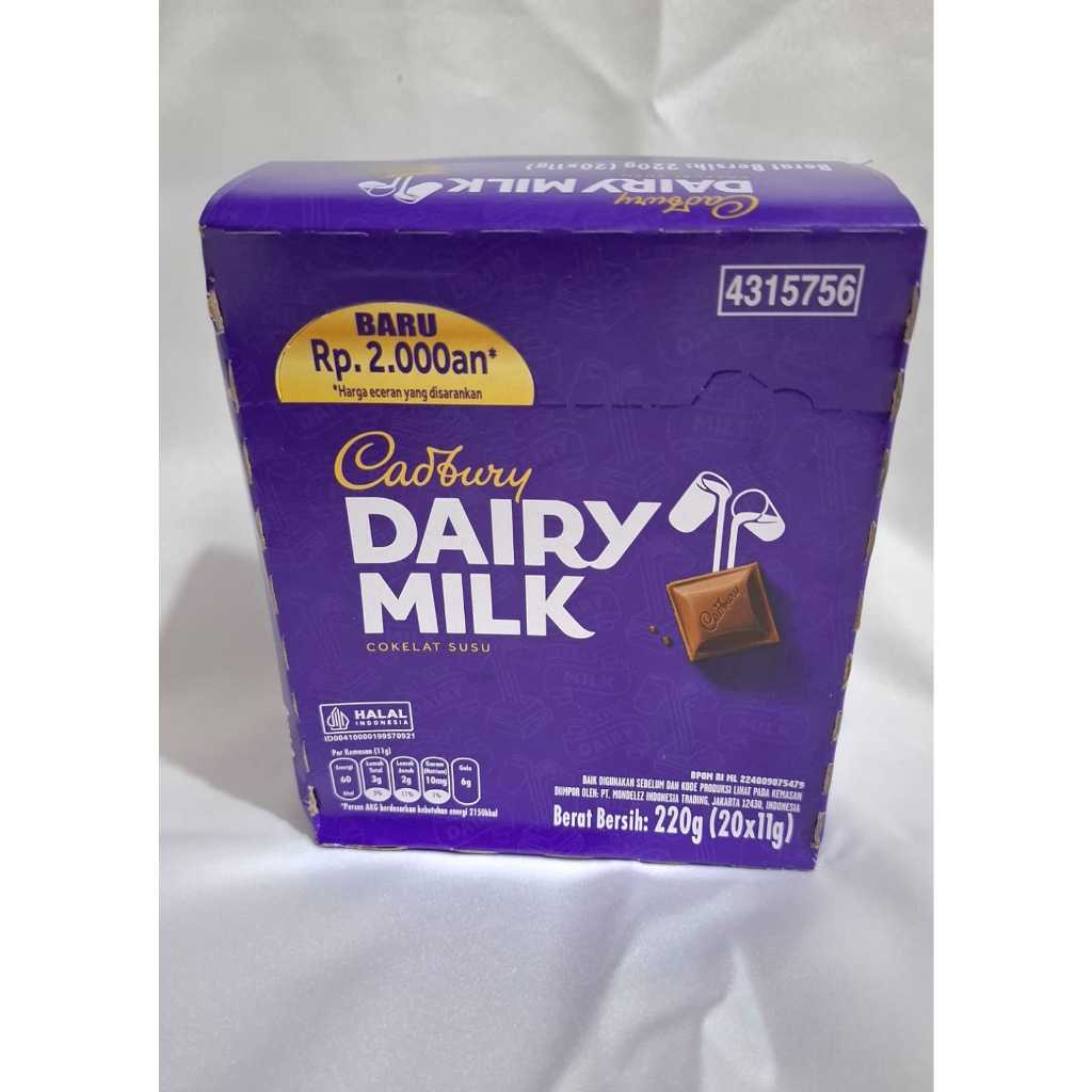 

Cadbury Diary Milk Coklat Susu Cadbury Kemasan 11gram Isi 20 biji