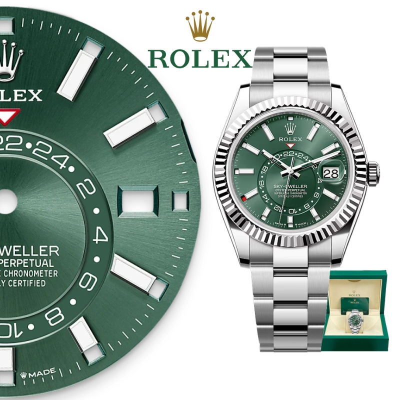 【100% ASLI】Jam Tangan Rolex Pria Navigator Seri M336934-0001 Dial 42mm Emas putih 18k, Oystersteel  