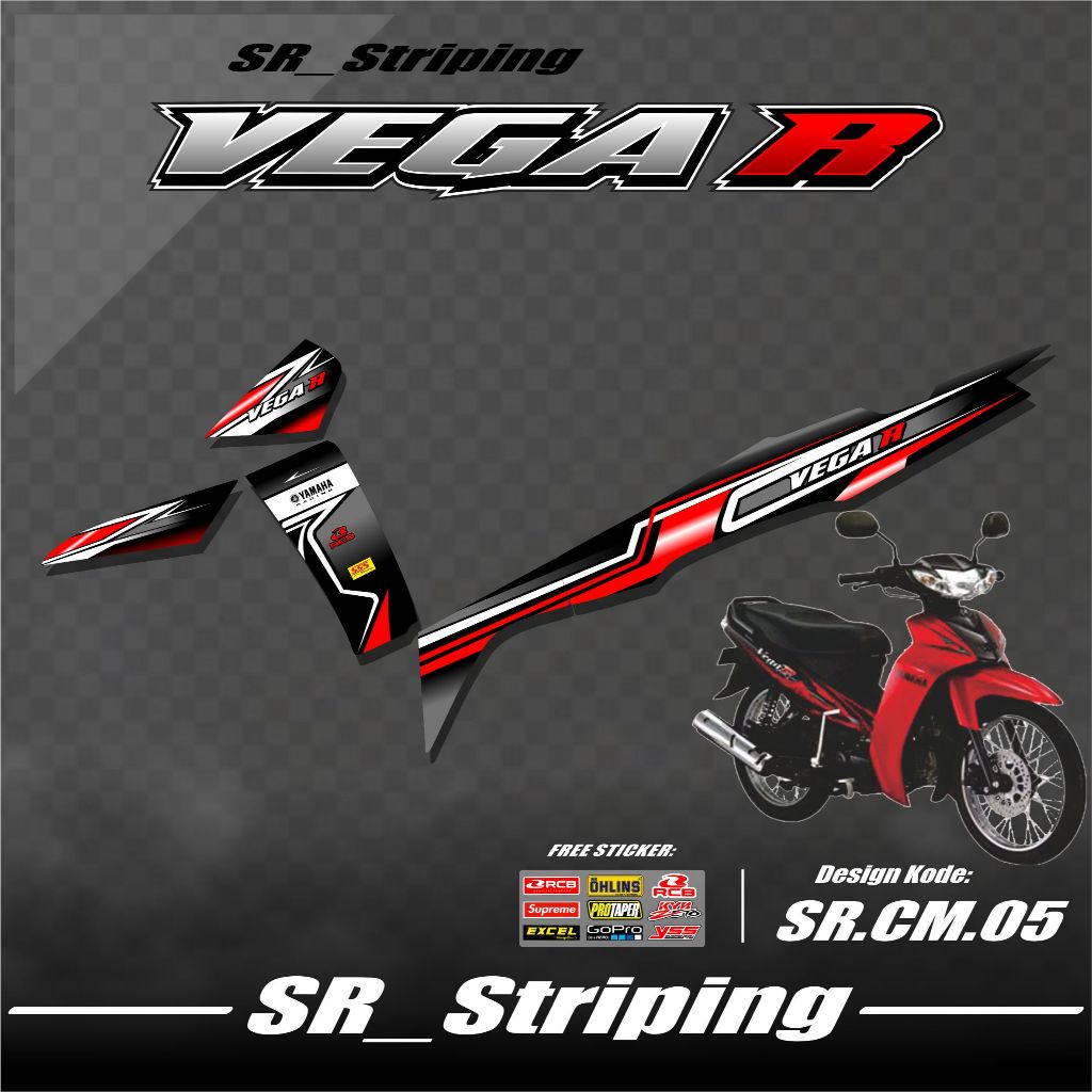Striping Sticker Vega R New Variasi ( KEREN ) Stiker Vega R New / Variasi Yamaha Vega R New - Bonus 