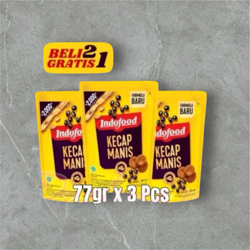 

Indofood kecap manis 77g beli 2 gratis 1